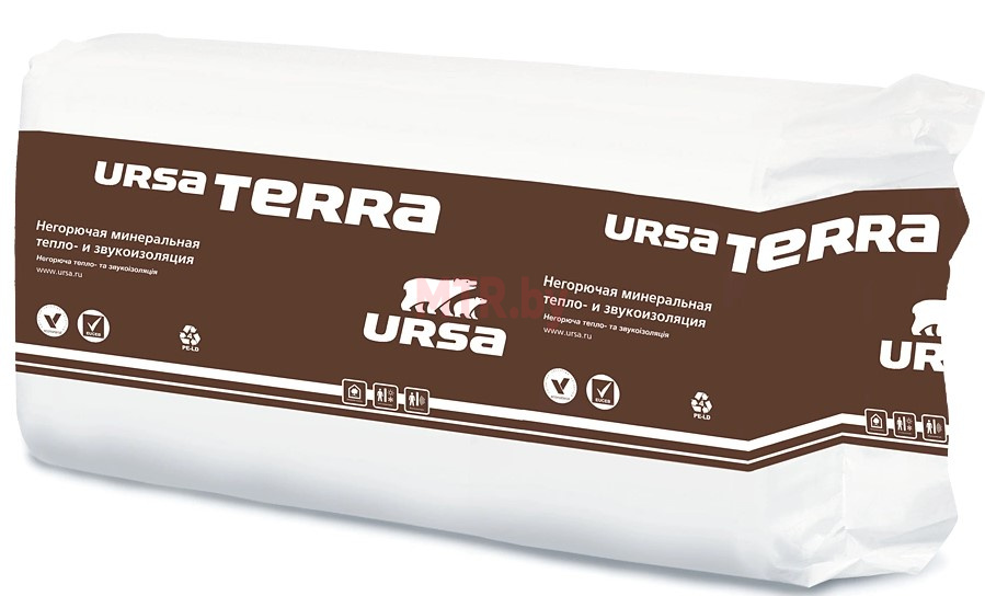 Минеральная стекловата Ursa Terra 37PN Стены и крыши 1200*610*50 мм, 12 ...
