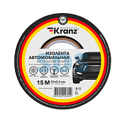 Изолента Kranz автомобильная флисовая 0.3*25 мм, 15 м